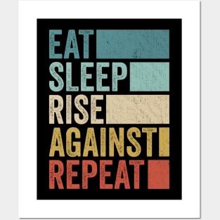 Funny Eat Sleep Rise Name Repeat Retro Vintage Posters and Art